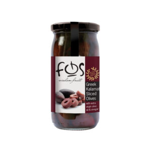 FOS Greek Kalamata Sliced Olives – 190g